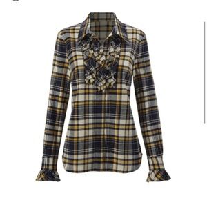 Cabi Seattle Shirt Flannel Plaid Blouse Sz L